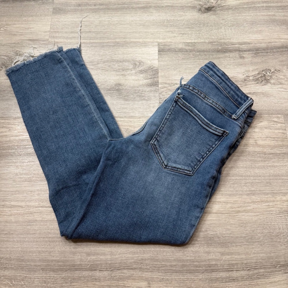 Kut from the Kloth Womens High Rise Straight Leg Distressed Jeans Blue Size 4